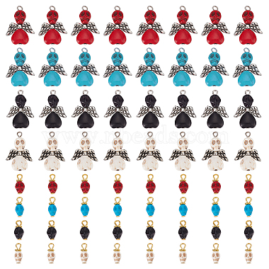 Mixed Color Mixed Color Skull Synthetic Turquoise Pendants