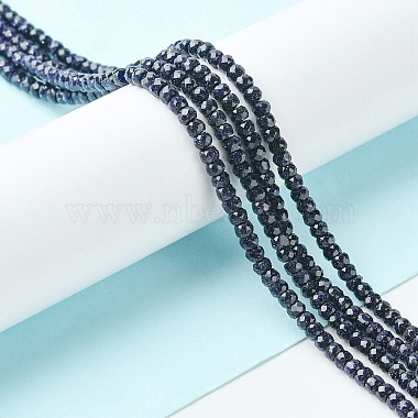 Synthetic Blue Goldstone Beads Strands(G-F748-O02-01)-2