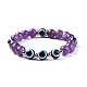 5 pièces de lapis-lazuli naturel (teint) & améthyste & oeil de tigre & perles d'aventurine verte ensemble de bracelets extensibles(BJEW-JB08936)-3