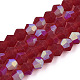 Imitez des brins de perles en verre givré bicône en cristal autrichien(GLAA-F029-TM4mm-A27)-1