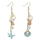 Alloy Enamel Starfish Dangle Earrings(EJEW-JE05560-01)-1