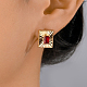 Vintage Palace Style High-end Zircon Square Stud Earrings Party Banquet Accessory.(XW6833-1)-1