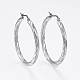 304 Stainless Steel Hoop Earrings(X-EJEW-H322-17P)-1