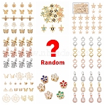 Lucky Bag, Random Styles Style Metal Brass Beads, Charms Connectors Kits, Random Color(DIY-LUCKYBAY-84)