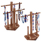 2 Bags 2 Styles Wood Baseball Ring Display Stands, Ring Tower Holder, Camel, 12.8x17x31.5~31.6cm, 1 bag/style(DJEW-OC0001-56)