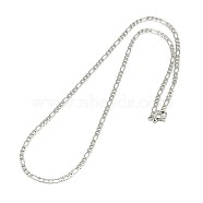 Smooth Surface 304 Stainless Steel Figaro Chain Necklace Making, Stainless Steel Color, 17.91 inch(45.5cm), 3mm(STAS-A028-N022P)