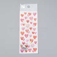 Epoxy Resin Sticker, for Scrapbooking, Travel Diary Craft, Heart Pattern, Pink, 1~1.8x0.95~1.7cm(DIY-B009-04B)