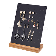 Acrylic 70 Holes Earring Display Stands, with Bamboo Chassis, Rectangle, Black, 18x6x24cm(EDIS-WH0006-13)