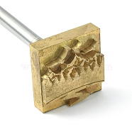 Stamping Embossing Soldering Brass with Stamp, for Cake/Wood, Golden, Mountain Pattern, 30mm(AJEW-WH0113-15-220)