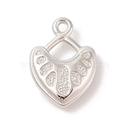 CCB Plastic Pendants, Heart, Platinum, 34x24x7mm, Hole: 3mm(CCB-N006-21P)