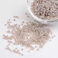 12/0 Ceylon Round Glass Seed Beads, Rosy Brown, Size: about 2mm in diameter, hole:1mm, about 3303pcs/50g(X-SEED-A011-2mm-148)