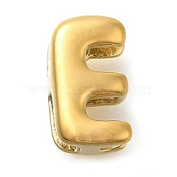 Ion Plating(IP) 304 Stainless Steel Slide Charms, Real 14K Gold Plated, Letter E, 8.5x5.5x4mm, Hole: 3.5x1.5mm(STAS-B075-37G-E)