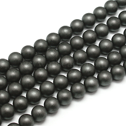 Frosted Non-magnetic Synthetic Hematite Round Bead Strands, Grade AA, 2mm, about,Hole: 0.5mm, about 200pcs/strand, 16 inch(G-J344-2mm)