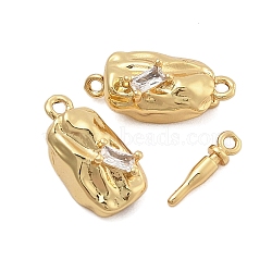 Brass Micro Pave Clear Cubic Zirconia Box Clasps, Real 18K Gold Plated, 8x17x7mm, Hole: 1.2mm(KK-C075-15G)