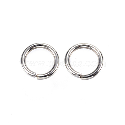 Tarnish Resistant 304 Stainless Steel Open Jump Rings, Stainless Steel Color, 10x1.5mm, about 7mm inner diameter(X-STAS-D448-093P-10mm)