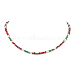 MIYUKI Round Rocailles Beaded  Necklaces, Colorful, 16.34 inch(41.5cm)(NJEW-TA00160)