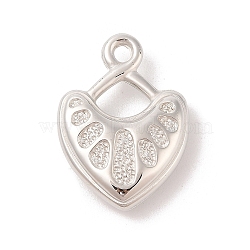 CCB Plastic Pendants, Heart, Platinum, 34x24x7mm, Hole: 3mm(CCB-N006-21P)