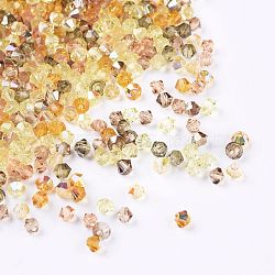 Czech Glass Beads, Faceted, Bicone, Goldenrod, 3x2.5~3mm, Hole: 0.8mm, about 720pcs/bag(GLAA-I045-01A-01)