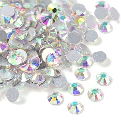 Glass Flat Back Rhinestone, Grade A, Back Plated, Faceted, Half Round, Crystal AB, 4.6~4.8mm, about 1440pcs/bag(RGLA-C002-SS20-101)