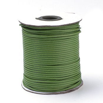 Braided Korean Waxed Polyester Cords, Olive Drab, 0.8mm, about 87.48 yards(80m)/roll