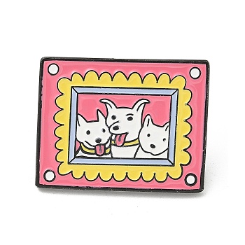 Pet Theme Enamel Pins, Black Alloy Brooches for Backpack Clothes, Dog, 23.5x30mm