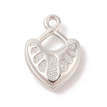 CCB Plastic Pendants, Heart, Platinum, 34x24x7mm, Hole: 3mm