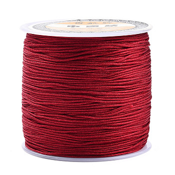 Nylon Thread, Chinese Knotting Cord, FireBrick, 0.8mm, about 109.36 yards(100m)/roll