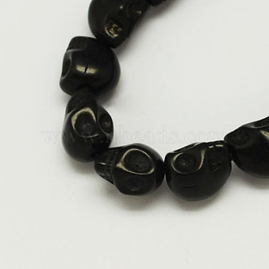 13mm Black Skull Synthetic Turquoise Beads