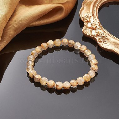 bracelets extensibles de perles rondes en quartz rutilé en or naturel de qualité aa pour femmes(BJEW-JB09349)-3