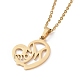 304 сердце из нержавеющей стали с серьгами-гвоздиками "мама" и ожерельем с подвеской(AJEW-B019-04)-3
