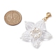 Christmas Snowflake Shell Pearl & Glass Pendant Decorations(HJEW-TA00185)-3