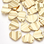 Brass Charms, Heart, Real 18K Gold Plated, 12.5x15.5x1.5mm, Hole: 1.5mm(KK-T035-95)