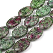 Natural Ruby in Zoisite Beads Strands, Oval, 25x18x8mm, Hole: 1.5mm, about 16pcs/strand, 15.75 inches(40cm)(G-L164-B-18)