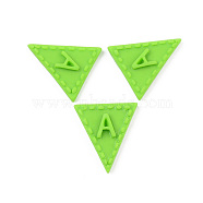Opaque Resin Cabochons, Triangle with Letter.A, Lime, 20x18x4.5mm(CRES-N021-30A)