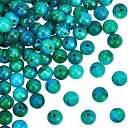 3 Strands Natural Chrysocolla Beads Strands, Dyed, Round, 8mm, Hole: 1.4mm, about 33pcs/strand, 10 inch(25.5cm)(G-OC0002-43)