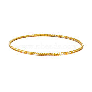 SHEGRACE Brass Buddhist Bangles, Faceted, Real Gold Plated, Golden, 2-1/2 inch(6.4cm)(JB523A)