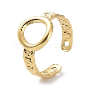 304 Stainless Steel Open Cuff Rings, Ring, Real 18K Gold Plated, Inner Diameter: 18mm(RJEW-L109-015G)