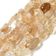 Natural Citrine Beads Strands, Nuggets, 10~28x9~15x5~12mm, Hole: 1.2mm, about 22~31pcs/strand, 14.96~15.75 inch(38~40cm)(G-F771-D01-01)