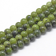 Natural Canadian Jade Beads Strands, Random Color, Round, 6~7mm, Hole: 1mm, about 60~67pcs/strand, 15.7 inch(G-R446-6mm-08)
