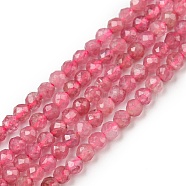 Natural Tourmaline Beads Strands, Faceted, Round, 2mm, Hole: 0.3mm, about 176pcs/strand, 15.08~15.55''(38.3~39.5cm)(G-F619-20C-2mm)