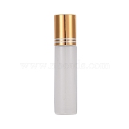 Glass Essential Oil Empty Perfume Bottles, with Steel Roller Ball and Aluminium  Bottle Caps, White, 2x8.6cm, Capacity: 10ml(MRMJ-WH0059-37B)