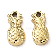 Ion Plating(IP) 304 Stainless Steel Charms, Pineapple Charm, Real 18K Gold Plated, 11x5x3mm, Hole: 1mm(STAS-Q254-44G)