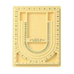 Plastic Rectangle Bead Design Boards, Necklace Design Board, Flocked, 9.25x12.80x0.79 inch, Light Yellow(TOOL-E004-01)