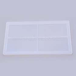 Rectangle Shaker Mold, Silicone Quicksand Molds, Resin Casting Molds, For UV Resin, Epoxy Resin Jewelry Making, White, 185x103x9mm(DIY-WH0183-85)