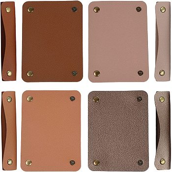 4Pcs 4 Style PU Imitation Leather Bag Strap Protective Jacket, for Bag Handles Replacement Accessories, Mixed Color, 13x10x0.2cm