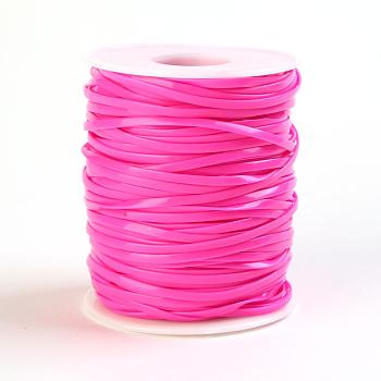 Flat PVC Cords, for Jewelry Making, Fuchsia, 2.3mm, , about 50 yards/roll
