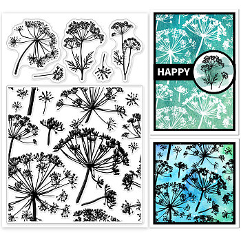 Custom Summer Theme PVC Plastic Clear Stamps, for DIY Scrapbooking, Photo Album Decorative, Cards Making, Flower, 160x110mm