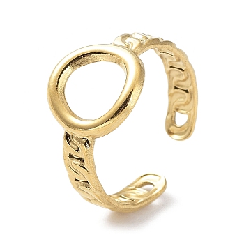 304 Stainless Steel Open Cuff Rings, Ring, Real 18K Gold Plated, Inner Diameter: 18mm