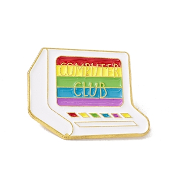 Rainbow Color Pride Colorful Enamel Pin, Gold Plated Alloy Badge for Backpack Clohtes, Computer, 28.5x37.5x1mm