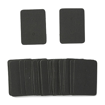 Paper Jewelry Earring Display Cards, Rectangle, Black, 35x25x0.5mm